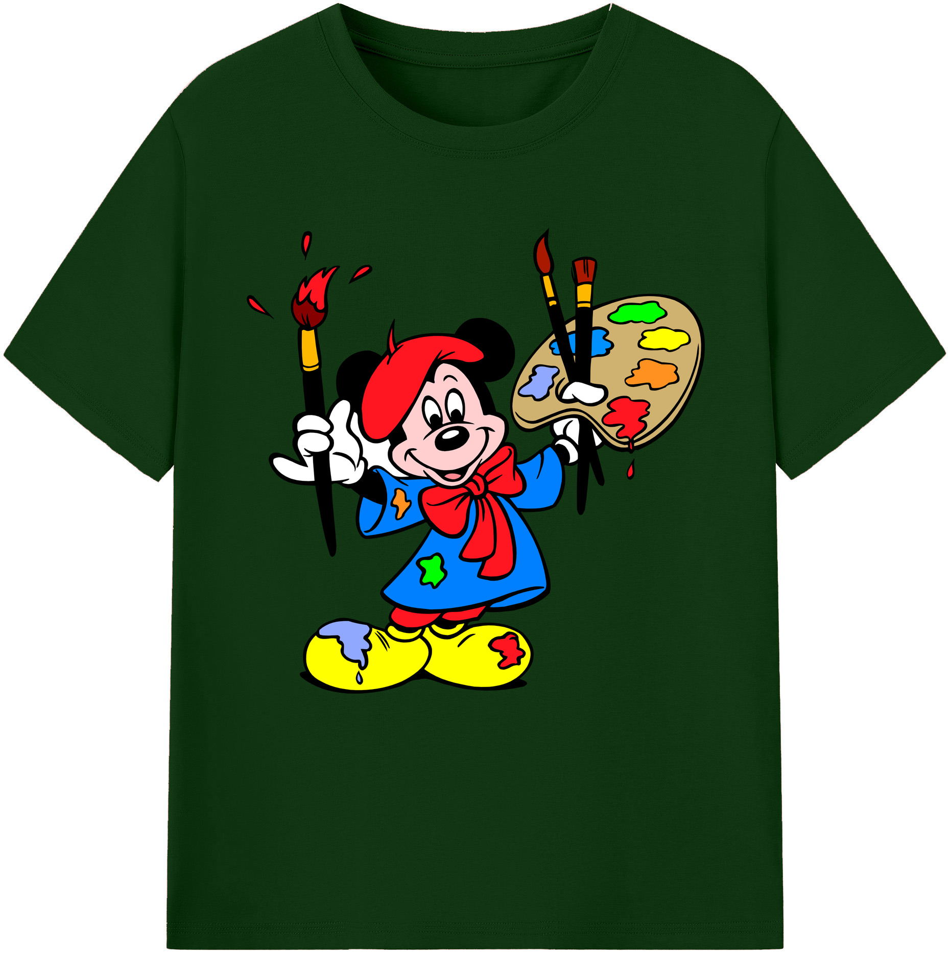 （画像用） ミッキーマウス Mickey Mouse 綿100％半袖Tシャツ（フロントプリント）